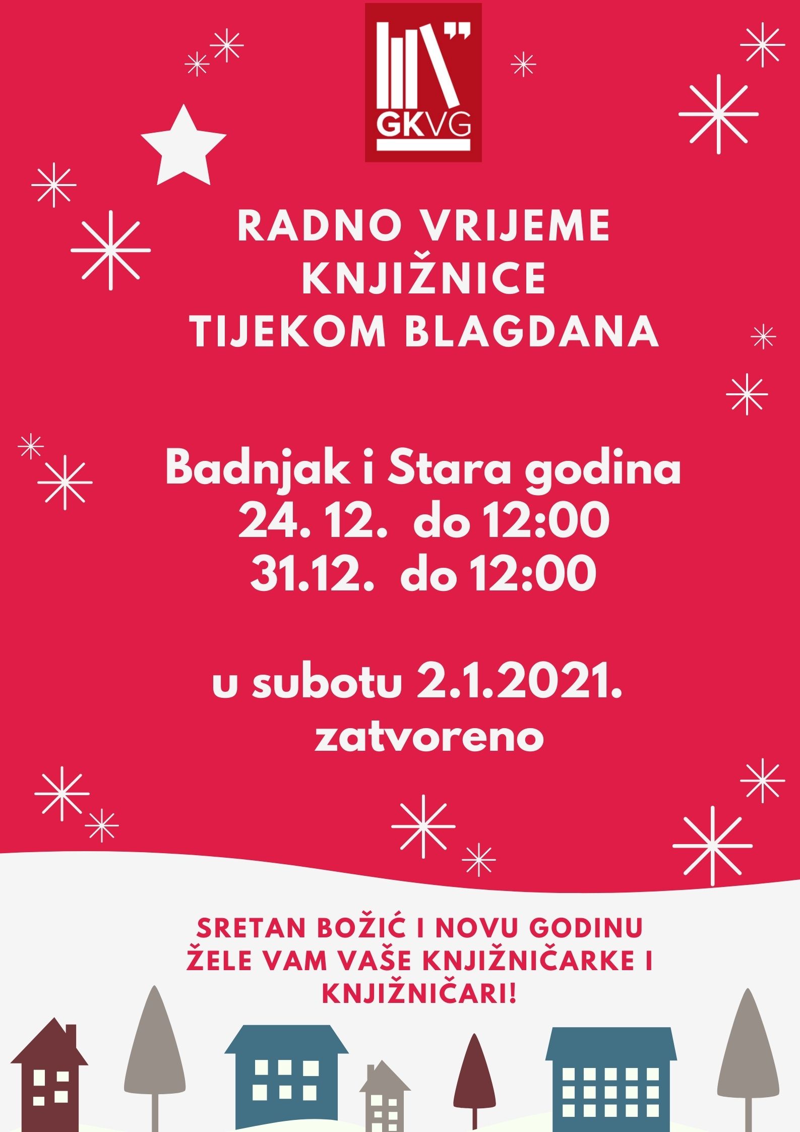 Radno vrijeme knjižnice tijekom božićnih blagdana