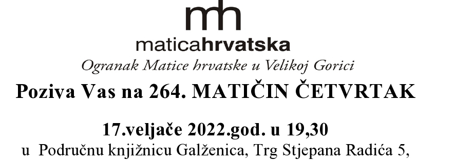 MATIČIN ČETVRTAK U KNJIŽNICI GALŽENICI