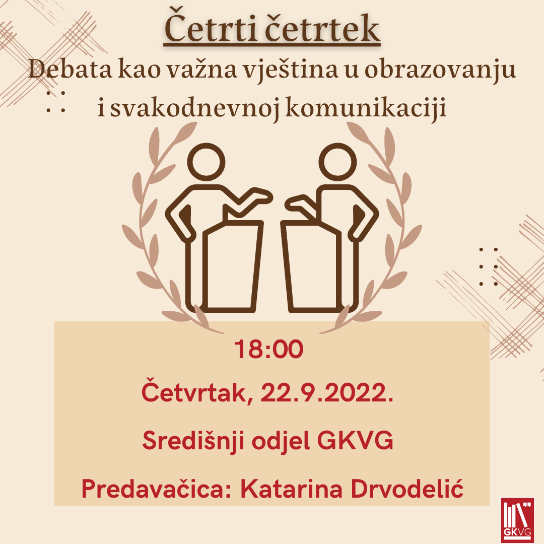 Četrti četrtek: Debata kao važna vještina u obrazovanju i svakodnevnoj komunikaciji