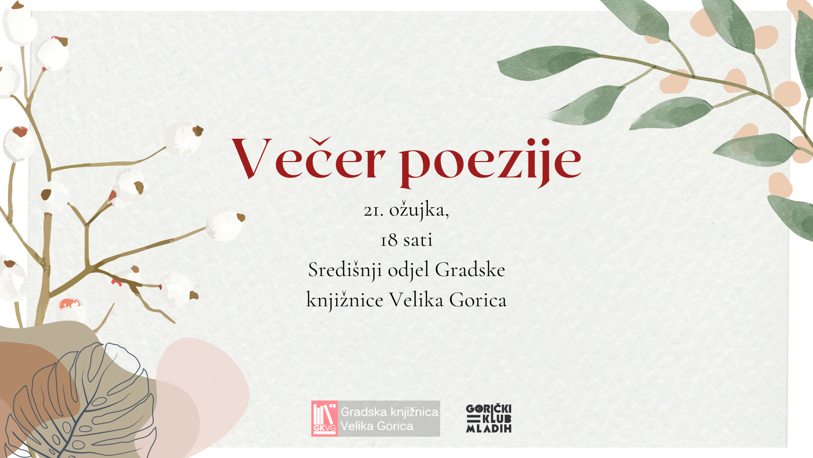 VEČER POEZIJE U SURADNJI S GORIČKIM KLUBOM MLADIH