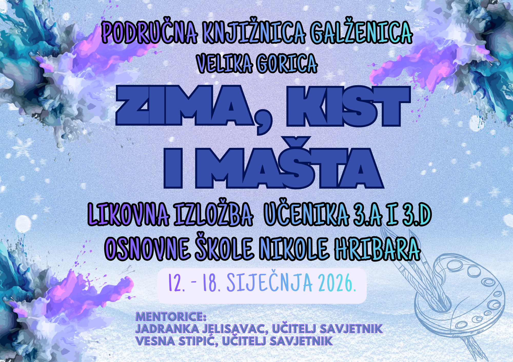 Zima, kist i mašta – izložba učeničkih radova