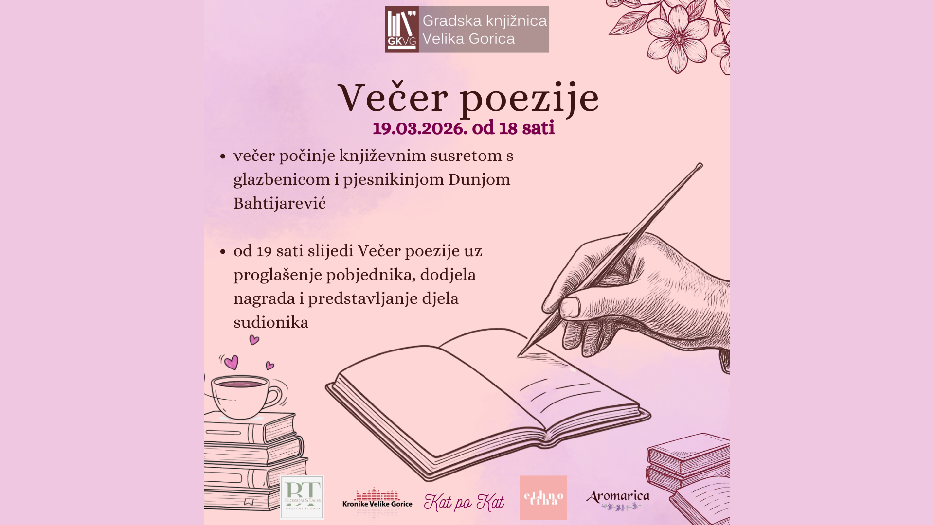 VEČER POEZIJE U GRADSKOJ KNJIŽNICI VELIKA GORICA