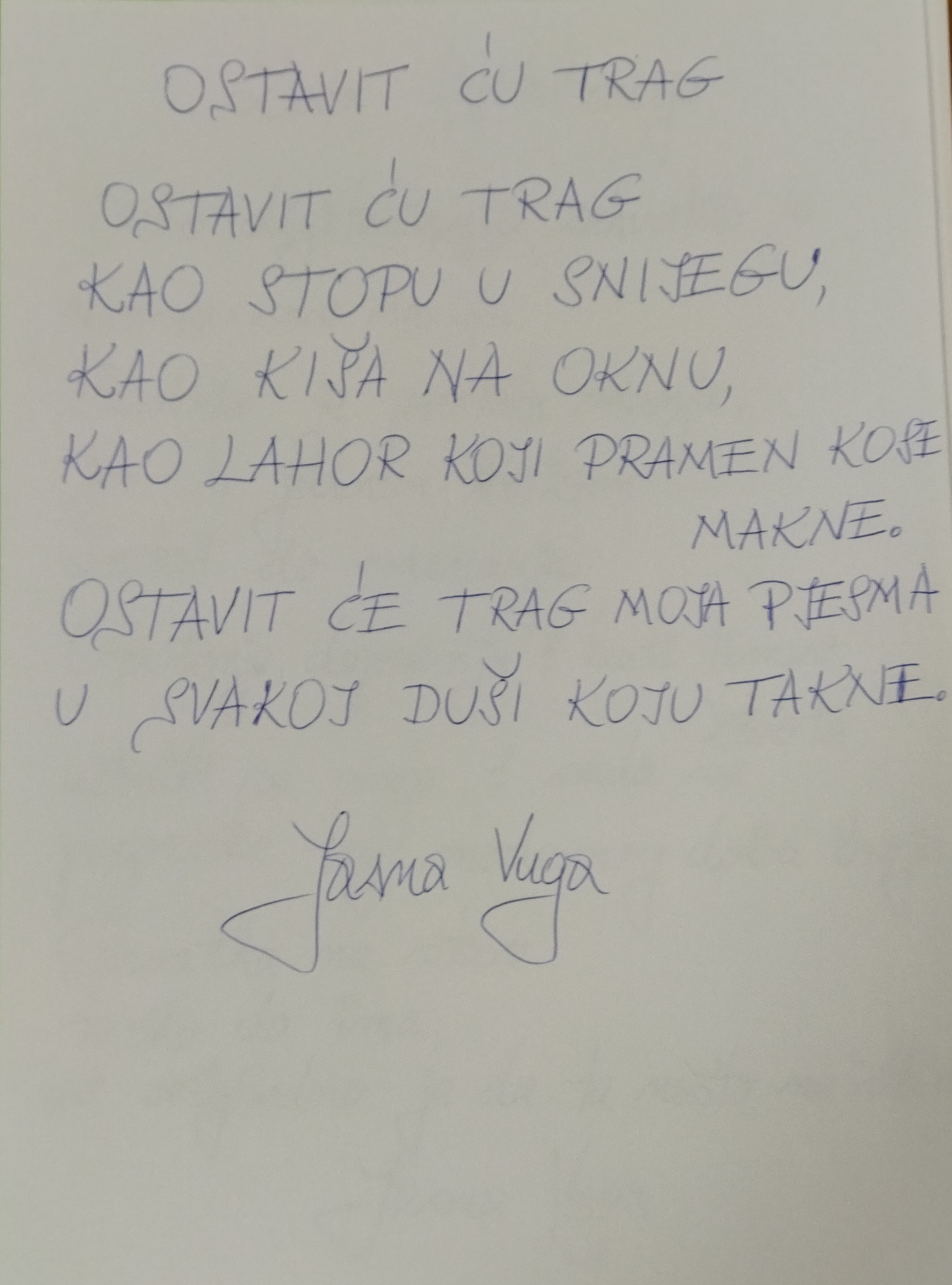 TRAGOVI –  NAJAVA IZLOŽBE SLIKA I NEOBJAVLJENE POEZIJE JASNE VUGE