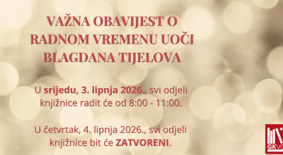 Radno vrijeme knjižnice tijekom uskrsnih blagdana (Objava na Facebooku) (1)